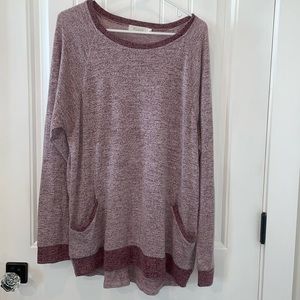 Purple Marled Tunic Sweater Size Large